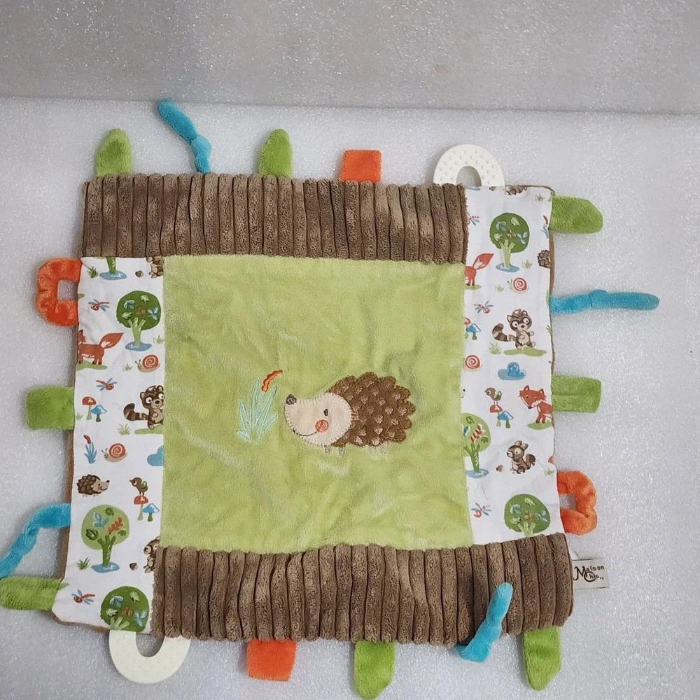 Maison Chic Harry The Hedgehog Security Baby Blanket Lovey Corduroy Square 14